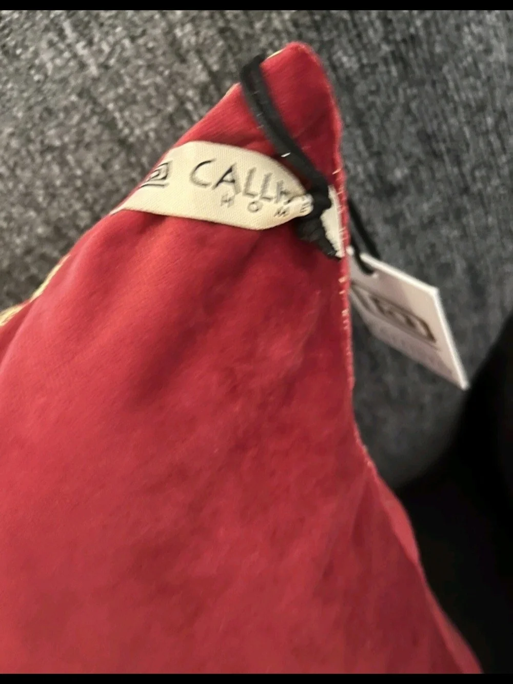 Callisto Red and Gold Velvet Accent Pillow 22 X 22 NWT